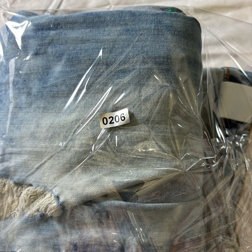 &Denim Skinny Low Waist Jeans Mens 34x32 Distressed Light Wash - Picture 13 of 13